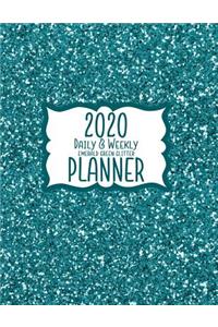 2020 Daily & Weekly Emerald Green Glitter Planner