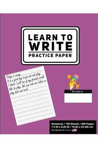 Learn To Write Practice Paper