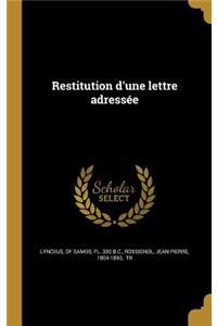 Restitution d'une lettre adressée