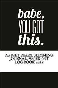 A5 Diet Diary, Slimming Journal, Workout Log Book 2017