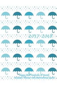 2017-2018 Happy Blue Umbrella 18 Month Academic Planner