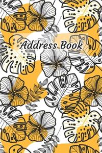 Address Book: Leaf and Flower Outline Design - Keep Your Important Contacts in The One Organizer Name, Addresses, Email, Phone Numbers, Birthday - Custom Alphabet