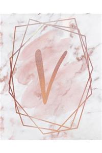 Letter V Lined Journal