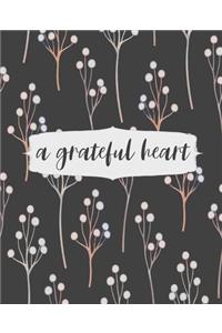 A Grateful Heart: Writing Notebook Journal, College Ruled Notebook, Leaves Notebook for Journaling, School and Work Notebook, 7.5 x 9.25 Inches