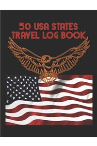 50 USA States Travel Log Book