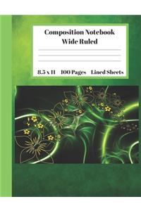 Composition Notebook Wide Ruled Lined Sheets
