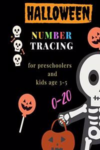 Halloween number tracing for Preschoolers and kids Ages 3-5, 0-20