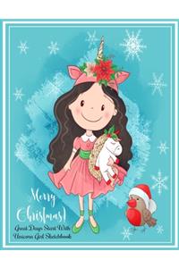 Merry Christmas Unicorn Girl