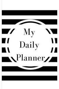 My Daily Planner - Planning My Day - Gold Black Strips Cover