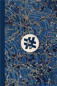 Monogram Symbol Hashtag Internet Marble Notebook (Blue Ginger Edition)