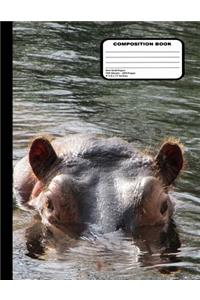 Hippopotamus Composition Notebook 200 Dot Grid Pages 8 1/2