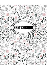 Sketchbook : Floral bg 07: 120 Pages of 8.5 x 11 Blank Paper for Drawing, Doodling or Sketching (Sketchbooks)