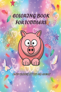 coloring book for toddlers-enjoy coloring letters and animals
