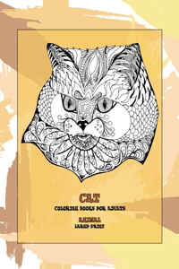 Animal Coloring Books for Adults Large Print - Cat