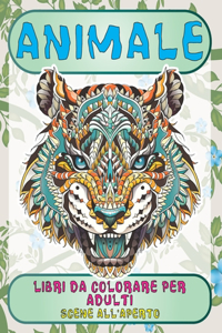 Libri da colorare per adulti - Scene all'aperto - Animale