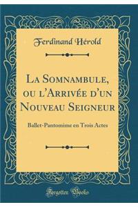 La Somnambule, ou l'Arrivée d'un Nouveau Seigneur: Ballet-Pantomime en Trois Actes (Classic Reprint)