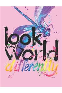 Back to School Composition Notebook for Girls Pretty Dragonfly Art Cover for Elementary Students Wide Ruled Journal