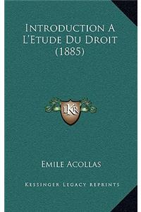 Introduction A L'Etude Du Droit (1885)