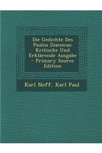 Die Gedichte Des Paulus Diaconus
