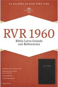 RVR 1960 Biblia Letra Gigante con Referencias, negro imitación piel con índice