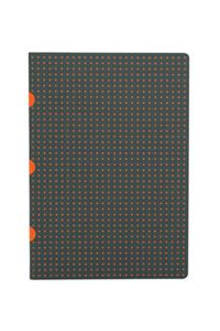 Grey on Orange / Grey on Orange (set of two) A5 Lined Notebooks