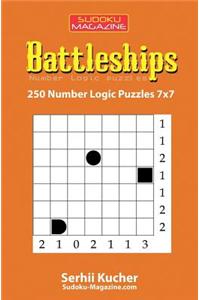 Battleships - 250 Number Logic Puzzles 7x7