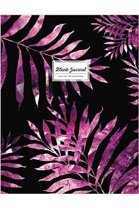 Blank Journal (Diary, Notebook) - Purple Palm Leaf Tropical Design