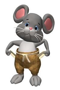 Budget Journal Humor Empty Pockets Mouse