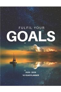 2020-2029 10 Ten Year Planner Monthly Calendar Goals Agenda Schedule Organizer