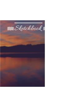 Personalized Sketchbook, Sunset, Lake, 120 Pages, (8.5x11)