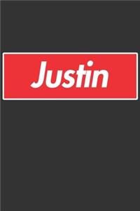 Justin: Justin Planner Calendar Notebook Journal, Personal Named Firstname Or Surname For Someone Called Justin For Christmas Or Birthdays This Makes The Pe