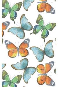 Colorful Orange And Blue Butterflies - Lined Notebook with Margins - 5x8