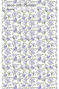 2020-2021 Planner Flowers: Small Academic 2020-21 Agenda With Yearly and Monthly Pages and Pink Freesia Pattern Cover