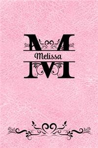 Split Letter Personalized Name Journal - Melissa