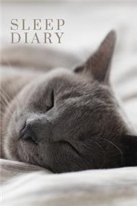 Sleep Diary Sleepy Russian Blue Cat