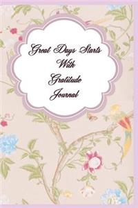 Gratitude Notebook Journal Flower Birds Designs