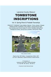 Lawrence County Missouri Tombstones Vol. 6