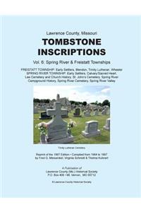 Lawrence County Missouri Tombstones Vol. 6