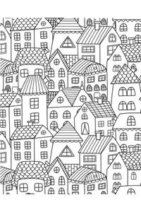 Journal Notebook Cute Houses Pattern 2