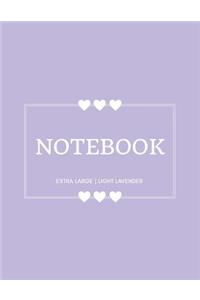Notebook Extra Large: Light Lavender: Notebook 8.5 X 11: Notebook 400 Pages