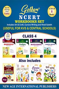 Golden NCERT Workbook Set: Includes Art & Craft, Cursive Writing and Hindi Sulekh For Class -4 (Useful for KVS & Central Schools)