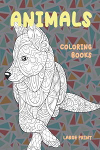 Large Print Coloring Books - Animals