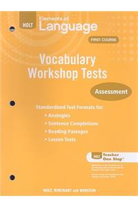 Holt Elements of Language Vocabulary Workshop Tests: Assessment