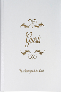 Small Bonded Leather All Occasion Guest Book - White