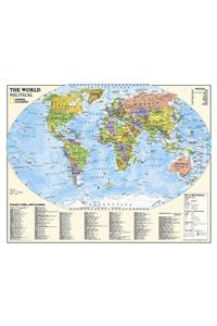 National Geographic: Kids Political World Education: Grades 4-12 Wall Map - Laminated (51 X 40 Inches)