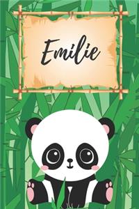 Name Notizbuch Panda / Malbuch / Kritzelbuch / Tagebuch / Journal / Notizheft / DIN A5 / Geschenke Emilie