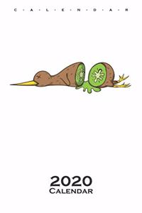 Kiwi bird sliced like a Kiwi fruit Calendar 2020
