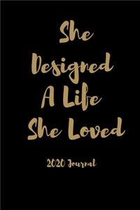 She Designed A Life She Loved 2020 Journal: Habit Tracker: Thought & Feeling CBT Diary: Black & Gold A5 Planner Organiser