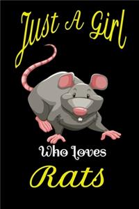Just a Girl Who Loves rats- rats notebook black