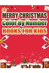 Merry Christmas Color By Number Books For Kids